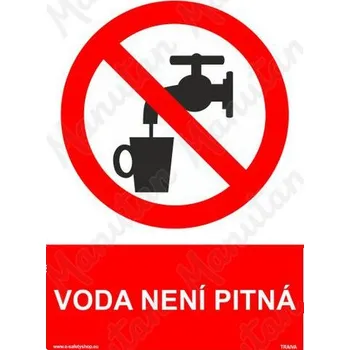 Kancelář Voda není pitná, plast 210 x 297 x 0,5 mm A4