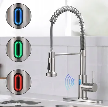 Vodovodní baterie Kuchyňská baterie flexibilní otočná výtoková trubice vysoká vodovodní baterie k umyvadlu chrom