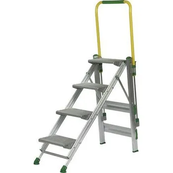 Schůdek Hliníkové schůdky ROBUST s madlem, 4 stupně