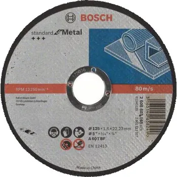 Příslušenství k brusce Bosch - Řezný kotouč rovný Standard for Metal A 60 T BF, 125 mm, 22,23 mm, 1,6 mm, 50 BAL
