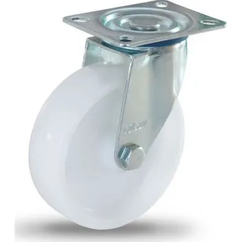 Polypropylenové transportní kolo s přírubou, průměr 125 mm, otočné, kluzné ložisko