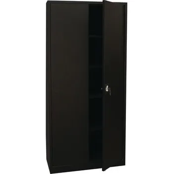 Kovová spisová skříň Manutan Expert, 4 police, 180 x 92 x 42 cm, černá