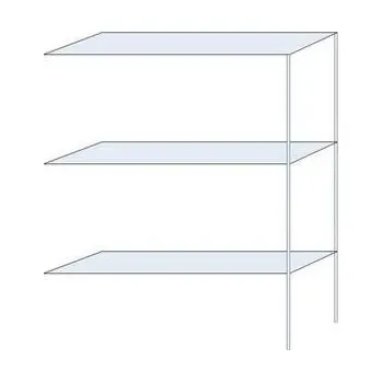 Dílenský regál Kovový regál Andras, přístavbový, 200 x 150 x 40 cm, 1 200 kg, 3 police, pozink