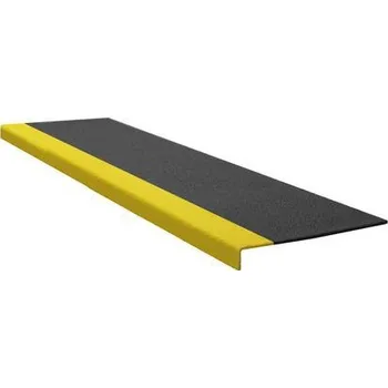 Stavební profil Protiskluzový profil na schody, úzký, černo-žlutý, 60 cm