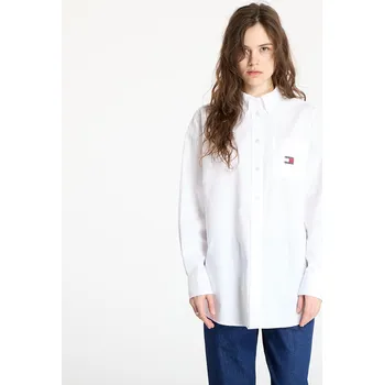 Pánské oblečení Košile Tommy Jeans Oversized Badge Oxford Shirt White M