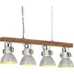 vidaXL Industriální stropní svítidlo stříbrné E27 mangovníkové dřevo