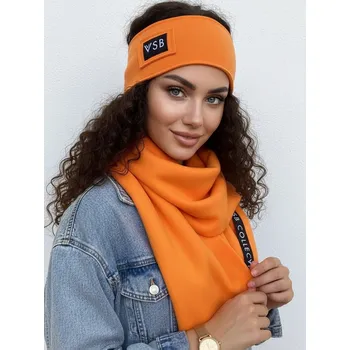 Šála Luxusní teplákový VSB set šála + čelenka orange, VELIKOST UNI