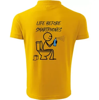 Pánská košile LIFE BEFORE SMARTPHONES - Polokošile pánská Pique Polo 203 - XL ( Žlutá )