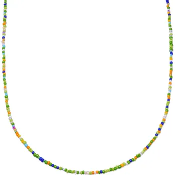 Náhrdelník Amalfi | Barevný zelený náhrdelník ze skleněných korálků - Lucleon