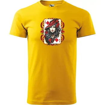 Sablio Tričko s potiskem Královna hazardu - žluté 5XL