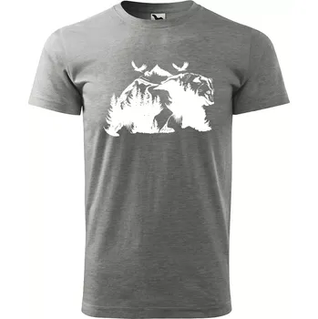 Sablio Tričko s potiskem Medvěd - šedé M