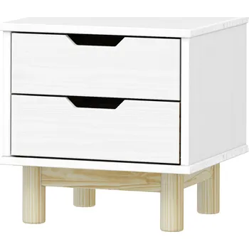 Noční stolek Noční stolek 2 zásuvky BONITO 2 bílý lak