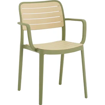 Stohovateľná stolička, zelená/béžová, KARDOS TYP 2