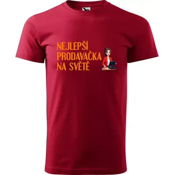 Pánské tričko Sablio Tričko s potiskem Nejlepší prodavačka na světě - červené S