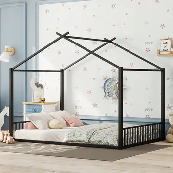 Postel Moderní Patrová postel Arhatreya 90 x 200 cm černá