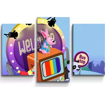 Obraz Sablio Obraz - 3-dílný Bus stop - 75x50 cm