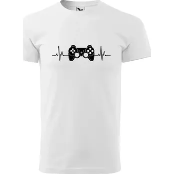 Pánské tričko Sablio Tričko s potiskem Ovladač - bílé XL