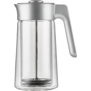 Příprava kávy Jacob Jensen Dvoustěnný skleněný french press Silver 0,8 l