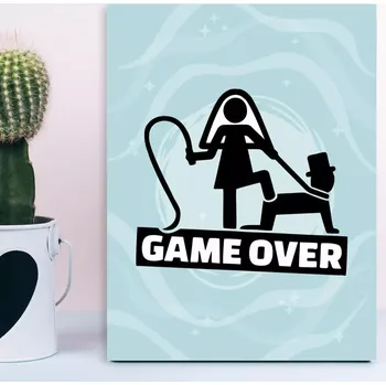 Plechová cedule Sablio Dárková cedulka Game over: 30x40 cm
