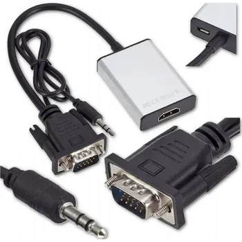 Video redukce Adaptér VGA Jack 3,5 mm na HDMI