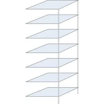 Dílenský regál Kovový regál Hathor, oboustranný, přístavbový, 230 x 75 x 60 cm, 1 100 kg, 7 polic, pozink