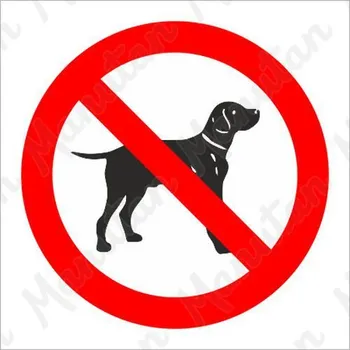 Kancelář Zákaz vstupu se psem, samolepka 80 x 80 x 0,1 mm, inverzní