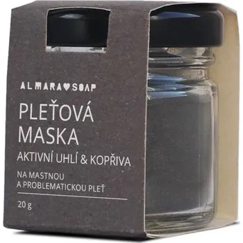 Pleťová maska ALMARA SOAP Pleťová maska AKTIVNÍ UHLÍ & KOPŘIVA (CLEAN FACE BLACK) 20 g