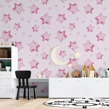 Tapeta Sablio Tapeta Růžové hvězdičky - 125x75 cm