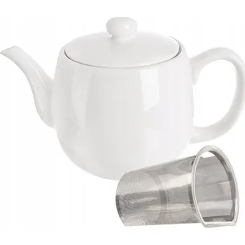 Konvice na čaj Čajová konvice se sítkem na čaj porcelánová bílá Mona 700 ml