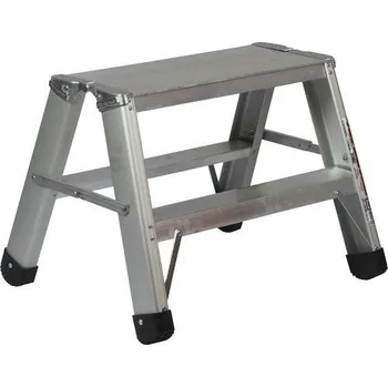 Schůdek Hliníkové schůdky Patron s plošinou, oboustranné, 2 x 2 stupně