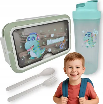 Svačinový box Svačinový svačinový box oběd, snídaňový kontejner, školní oběd: příbory + lahev na pití