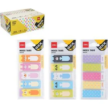 Kancelářské potřeby Záložky DELI STICK UP mini set, mix, 48 BAL
