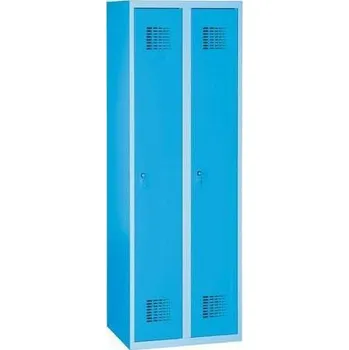 Nábytek Svařovaná šatní skříň Danny, 2 oddíly, tříbodový zámek, sv. modrá/sv. modrá