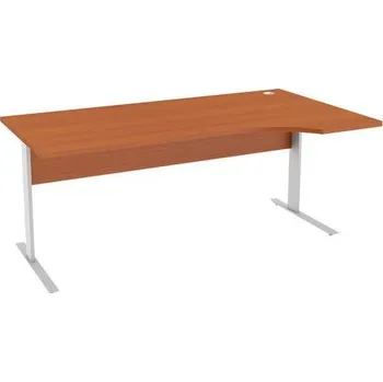 Ergo kancelářský stůl Abonent, 180 x 100 x 75 cm, pravé provedení, dezén třešeň Oxford