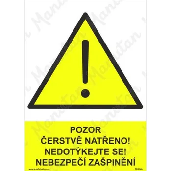 Kancelář Pozor čerstvě natřeno, plast 148 x 210 x 2 mm A5