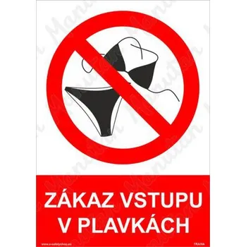 Kancelář Zákaz vstupu v plavkách, plast 148 x 210 x 2 mm A5