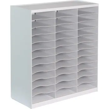 Kartotéka Přihrádkový modul, 36 přihrádek, šedý