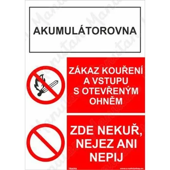 Kancelář Akumulátorovna zákaz kouření, plast 148 x 210 x 2 mm A5