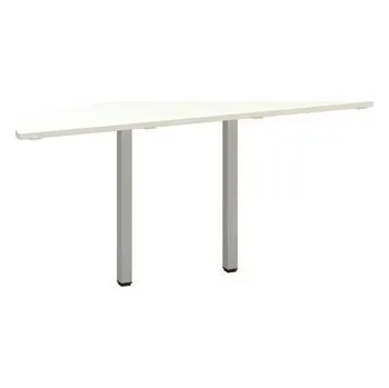 Stolová přístavba Alfa 200 s šedým podnožím, 45 x 162,5 x 74,2 cm, 1/2 kruh, dezén bílá