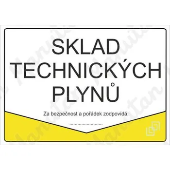 Kancelář Sklad technických plynů, samolepka 297 x 210 x 0,1 mm A4