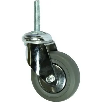 Gumové přístrojové kolo s čepem, průměr 100 mm, otočné, kluzné ložisko