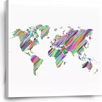 Obraz Sablio Obraz Barevné světadíly - 50x50 cm