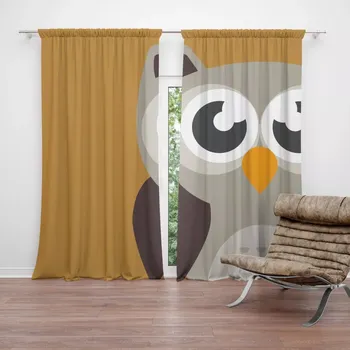 Závěs Sablio Závěs Kreslená sova: 2ks 140x250cm