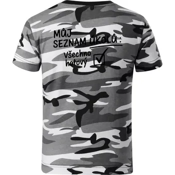 Chlapecké tričko Můj seznam úkolů - Dětské maskáčové triko - 122 cm/6 let ( Šedý maskáč )