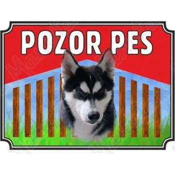 Kancelář Pozor pes - Sibiřský Hasky, plast 210 x 148 x 0,5 mm A5