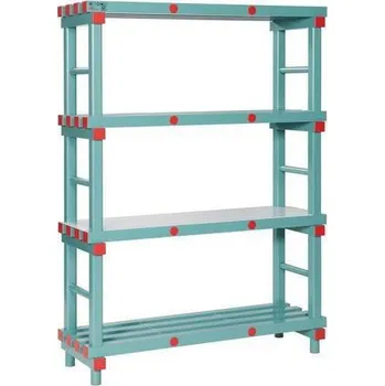 Dílenský regál Plastový regál Hermes, základní, 167 x 120 x 40 cm, 960 kg, 4 police, zelený