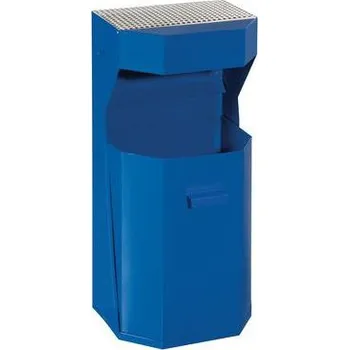 Odpadkový koš Kovový venkovní odpadkový koš Chafer s popelníkem, objem 50 l, modrý