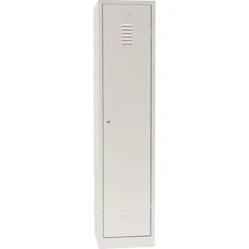 Nábytek Svařovaná šatní skříň s mezistěnou, 1 oddíl, šedá/šedá, cylindrický zámek - Manutan Expert DURO PROFI