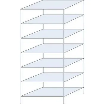 Dílenský regál Kovový regál Taranis, základní, 300 x 130 x 80 cm, 1 200 kg, 7 polic, stříbrný