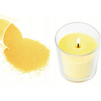 Svíčka Písek na svíčky s knotem, písková svíčka vosk na svíčky, granulovaný, žlutý